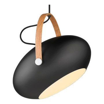 Halo Design 734382 - Lámpara colgante con cable DC, 1xE27/40W/230V, Ø 40 cm, negro/roble