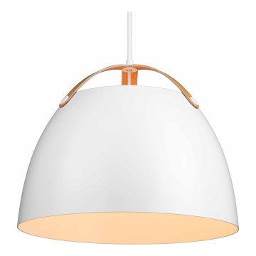 Halo Design 734870 - Lámpara colgante con cable OSLO 1xE27/40W/230V Ø 40 cm blanco/roble