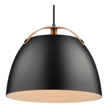 Halo Design 734887 - Lámpara colgante con cable OSLO 1xE27/40W/230V Ø 40 cm negro/roble