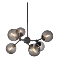 Halo Design 736553 - Lámpara colgante con cable ATOM 6xG9/28W/230V diámetro 45 cm negro/negro ahumado