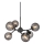 Halo Design 736553 - Lámpara colgante con cable ATOM 6xG9/28W/230V diámetro 45 cm negro/negro ahumado