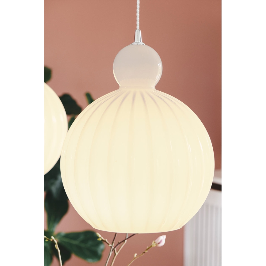 Halo Design 737321 - Lámpara colgante con cable BALL BALL 1xE27/40W/230V, diámetro 32 cm, blanca