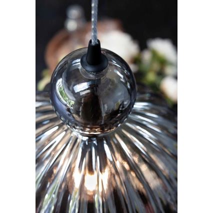Halo Design 737338 - Lámpara colgante con cable BALL BALL 1xE27/40W/230V Ø 32 cm gris ahumado