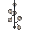Halo Design 738854 - Lámpara colgante con cable ATOM 6xG9/28W/230V Ø 30 cm negro/negro ahumado