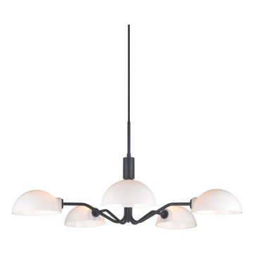 Halo Design 740369 - Lámpara colgante con cable KJOBENHAVN 5xG9/28W/230V diámetro 50 cm negra