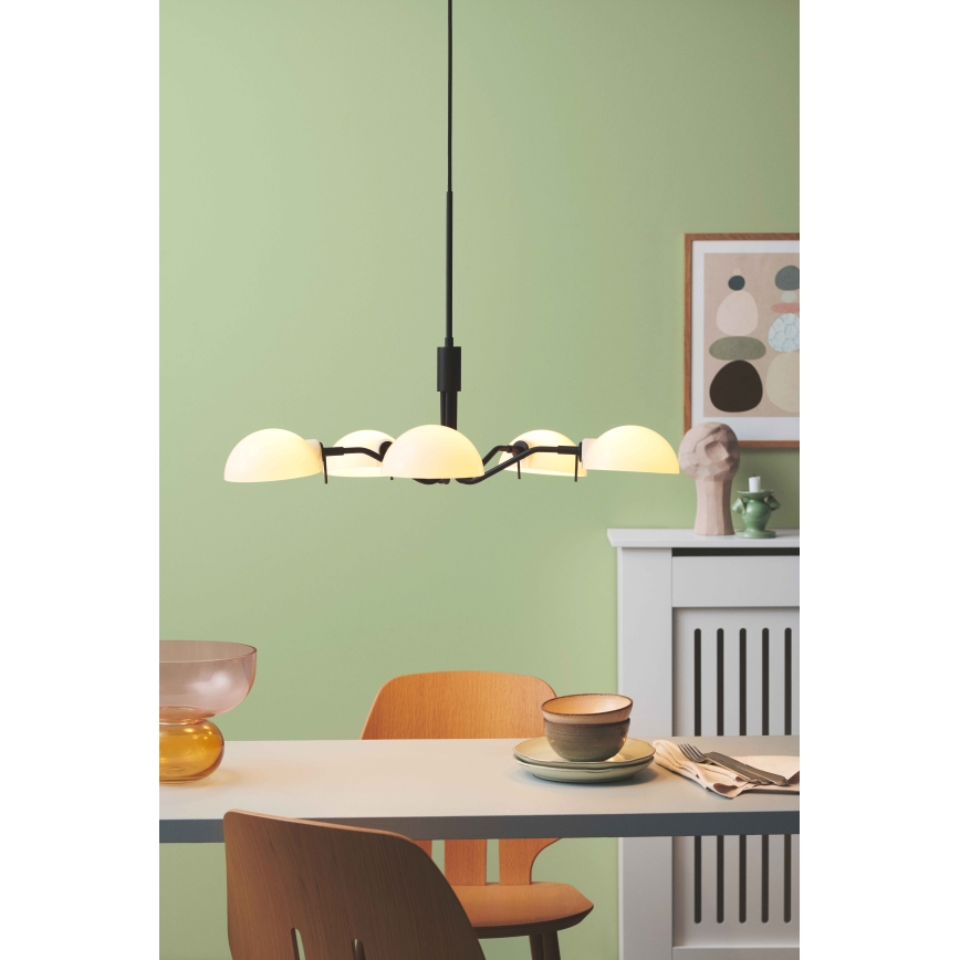 Halo Design 740369 - Lámpara colgante con cable KJOBENHAVN 5xG9/28W/230V diámetro 50 cm negra