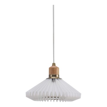 Halo Design 744053 - Lámpara colgante PARIS con cable 1xG9/28W/230V Ø 24 cm blanco/latón/roble