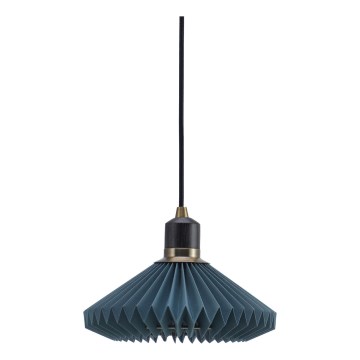 Halo Design 744060 - Lámpara colgante con cable PARIS 1xG9/28W/230V diámetro 24 cm azul/latón/roble