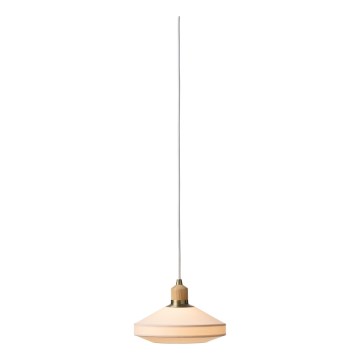 Halo Design 744091 - Lámpara colgante con cable PARIS 1xE14/40W/230V Ø 24 cm crema/latón/roble