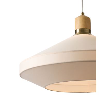 Halo Design 744091 - Lámpara colgante con cable PARIS 1xE14/40W/230V Ø 24 cm crema/latón/roble