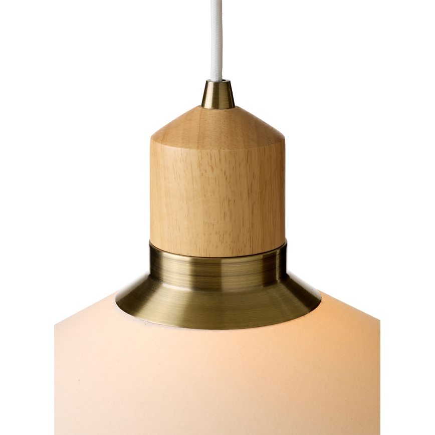 Halo Design 744091 - Lámpara colgante con cable PARIS 1xE14/40W/230V Ø 24 cm crema/latón/roble