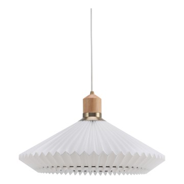 Halo Design 744268 - Lámpara colgante con cable PARIS 1xE27/60W/230V diámetro 56 cm blanco/latón/roble