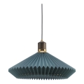 Halo Design 744275 - Lámpara colgante PARIS con cable 1xE27/60W/230V diámetro 56 cm azul/latón/roble