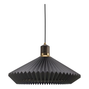 Halo Design 744299 - Lámpara colgante PARIS con cable 1xE27/60W/230V, diámetro 56 cm, negro/latón/roble