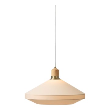 Halo Design 744305 - Lámpara de suspensión con cable PARIS 1xE27/40W/230V Ø 56 cm crema/latón/roble