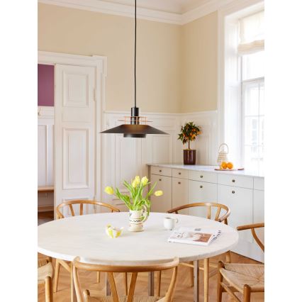 Halo Design 744503 - Lámpara colgante con cable RIVOLI 1xE27/40W/230V Ø 50 cm negra/cobre
