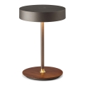 Halo Design 745791 - Lámpara de mesa recargable LED regulable ON THE MOVE LED/2,5W/4000 mAh gris/madera