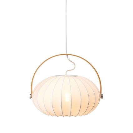 Halo Design 746347 - Lámpara colgante suspendida por cable DC 1xE27/40W/230V, diámetro 40 cm, blanco/roble
