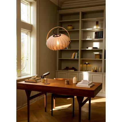 Halo Design 746354 - Lámpara colgante con cable DC 1xE27/40W/230V Ø 40 cm gris/roble