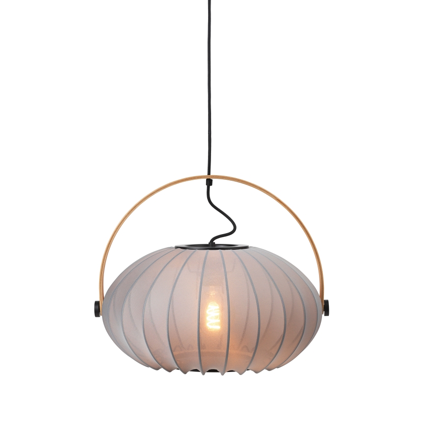 Halo Design 746354 - Lámpara colgante con cable DC 1xE27/40W/230V Ø 40 cm gris/roble
