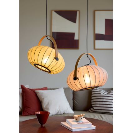Halo Design 746361 - Lámpara colgante con cable DC 1xE27/40W/230V Ø 40 cm verde/roble