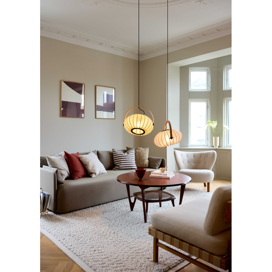 Halo Design 746361 - Lámpara colgante con cable DC 1xE27/40W/230V Ø 40 cm verde/roble