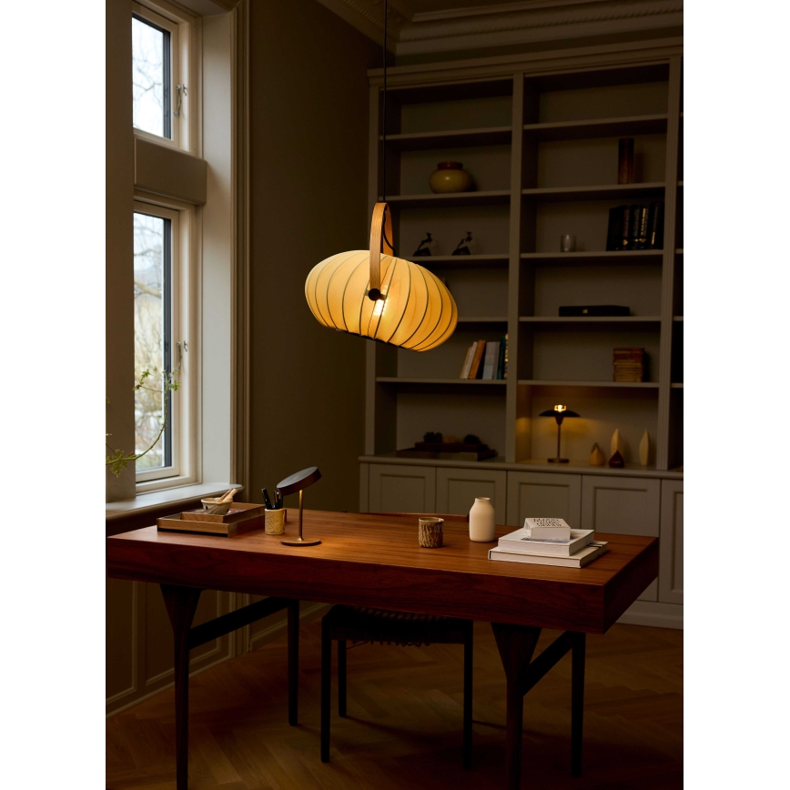 Halo Design 746361 - Lámpara colgante con cable DC 1xE27/40W/230V Ø 40 cm verde/roble