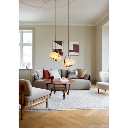 Halo Design 746361 - Lámpara colgante con cable DC 1xE27/40W/230V Ø 40 cm verde/roble