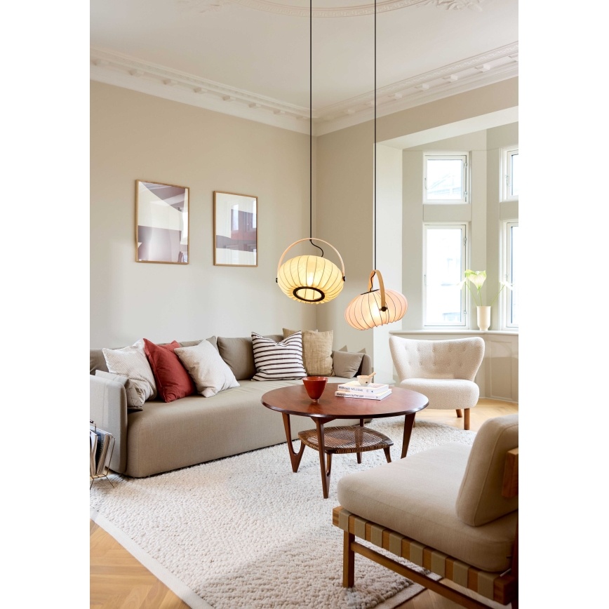 Halo Design 746361 - Lámpara colgante con cable DC 1xE27/40W/230V Ø 40 cm verde/roble