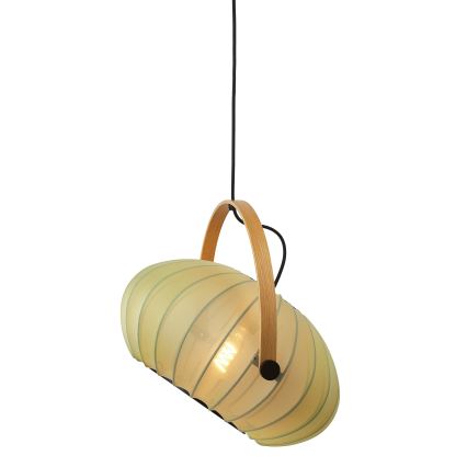 Halo Design 746361 - Lámpara colgante con cable DC 1xE27/40W/230V Ø 40 cm verde/roble
