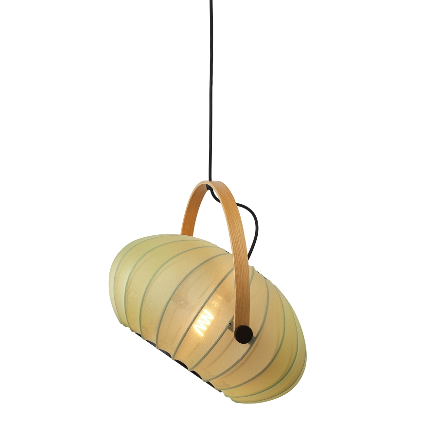 Halo Design 746361 - Lámpara colgante con cable DC 1xE27/40W/230V Ø 40 cm verde/roble