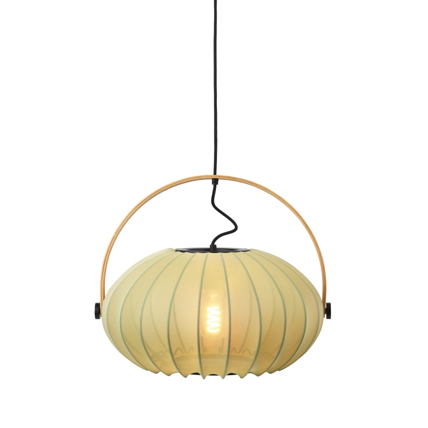 Halo Design 746361 - Lámpara colgante con cable DC 1xE27/40W/230V Ø 40 cm verde/roble