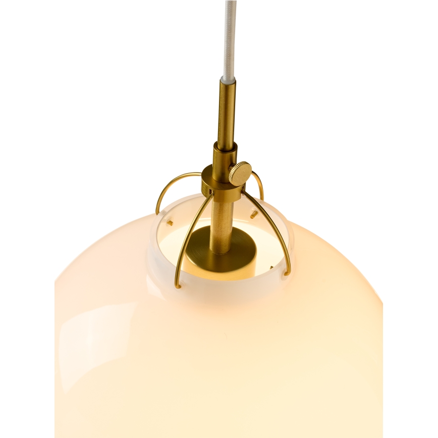 Halo Design 748068 - Lámpara colgante con cable TOSCANA 1xE27/40W/230V Ø 36 cm crema/latón
