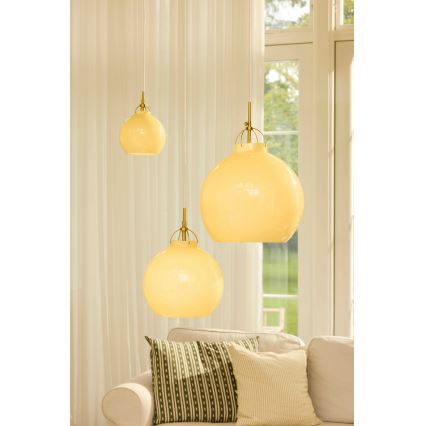 Halo Design 748075 - Lámpara colgante con cable TOSCANA 1xE27/40W/230V Ø 36 cm beige/latón