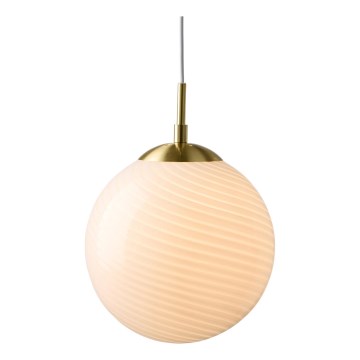 Halo Design 748341 - Lámpara colgante con cable CANDY 1xE27/25W/230V Ø 20 cm crema/latón