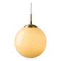 Halo Design 748471 - Lámpara colgante con cable CANDY 1xE27/25W/230V Ø 25 cm beige/latón