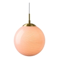 Halo Design 748488 - Lámpara colgante con cable CANDY 1xE27/25W/230V Ø 25 cm rosa/latón