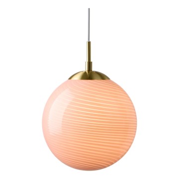 Halo Design 748594 - Lámpara colgante con cable CANDY 1xE27/25W/230V Ø 30 cm rosa/latón