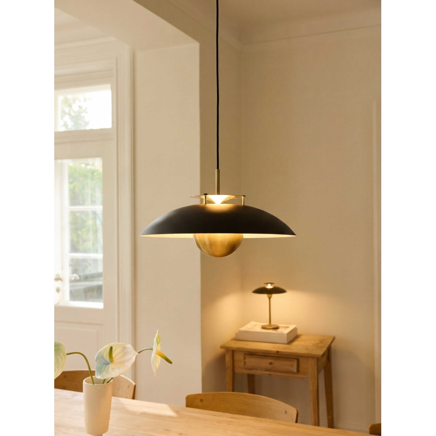 Halo Design 749102 - Lámpara colgante con cable LED regulable STEPP LED/24W/230V Ø 46 cm negro/latón