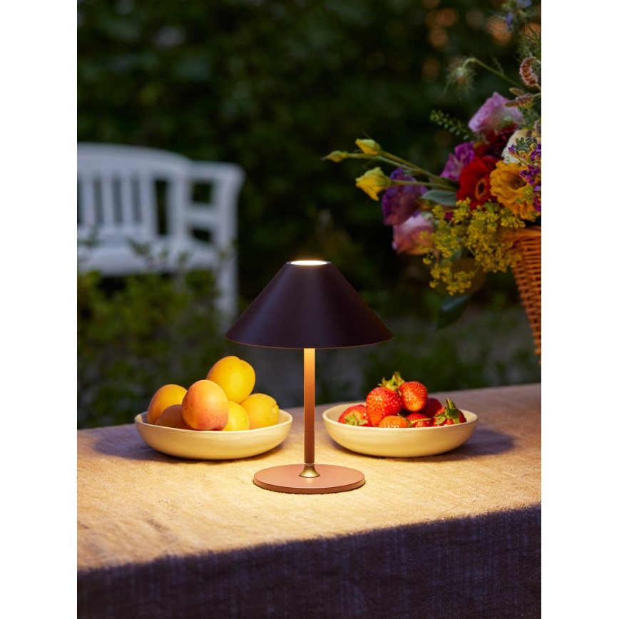 Halo Design 800834 - Lámpara de mesa recargable y regulable para exterior HYGGE LED/3W/4000 mAh IP54 burdeos