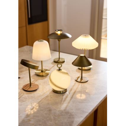 Halo Design 800841 - Lámpara de mesa LED regulable y recargable para exterior HYGGE LED/3W/4000 mAh IP54 latón