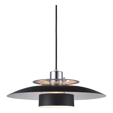 Halo Design 990259 - Lámpara colgante SORUP con cable 1xE27/40W/230V Ø 40 cm negro/cromo brillante