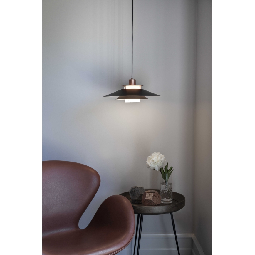 Halo Design 990785 - Lámpara colgante con cable RIVOLI 1xE27/40W/230V Ø 40 cm negro/cobre
