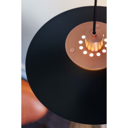 Halo Design 990785 - Lámpara colgante con cable RIVOLI 1xE27/40W/230V Ø 40 cm negro/cobre