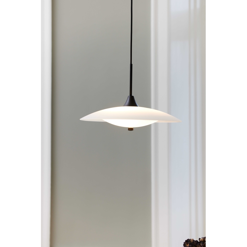 Halo Design 991300 - Lámpara colgante con cable BARONI 2xG9/18W/230V diámetro 40 cm blanca/negra