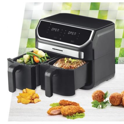 Heinner HAF-KDB1700BK - Freidora de aire dual 8,5 l 1700W/230V negra