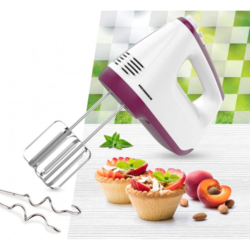 Heinner HM-400BG - Batidora de mano 400W/230V blanca/violeta