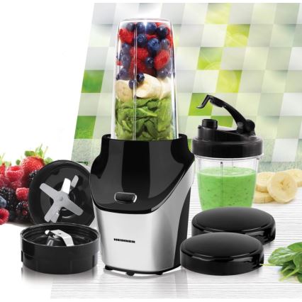 Heinner HSB-T1000SS - Batidora Nutri para smoothies 1000W/230V cromo mate/negro