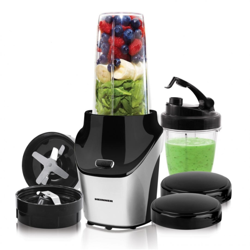 Heinner HSB-T1000SS - Batidora Nutri para smoothies 1000W/230V cromo mate/negro