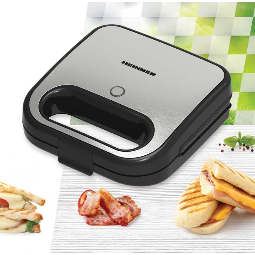 Heinner SM-K750FGSL - Tostadora 750W/230V negro/cromo mate